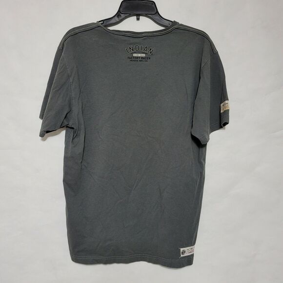 Indian Motorcycle T-Shirt Men M Short Sleeve Gray Springfield Stadium Boardtrack - Picture 2 of 8